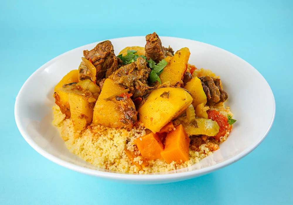 Couscous with vegetables and beef